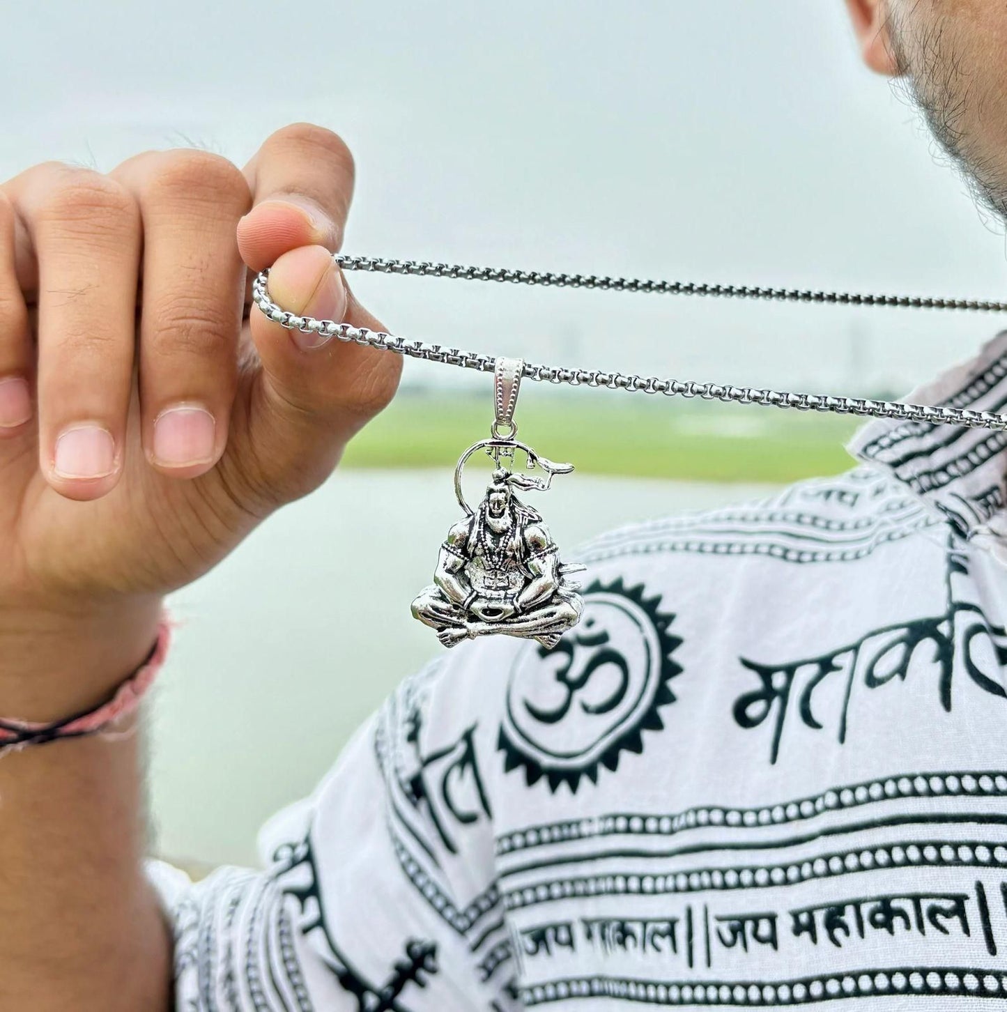🕉️ Lord Hanuman Chain with Pendant (Pack of 4) – Spiritual Power Meets Style 🔗✨